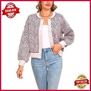 Leopard Print Cropped Cardigan Sweater Button Front Open Y2K Chic Fall Winter